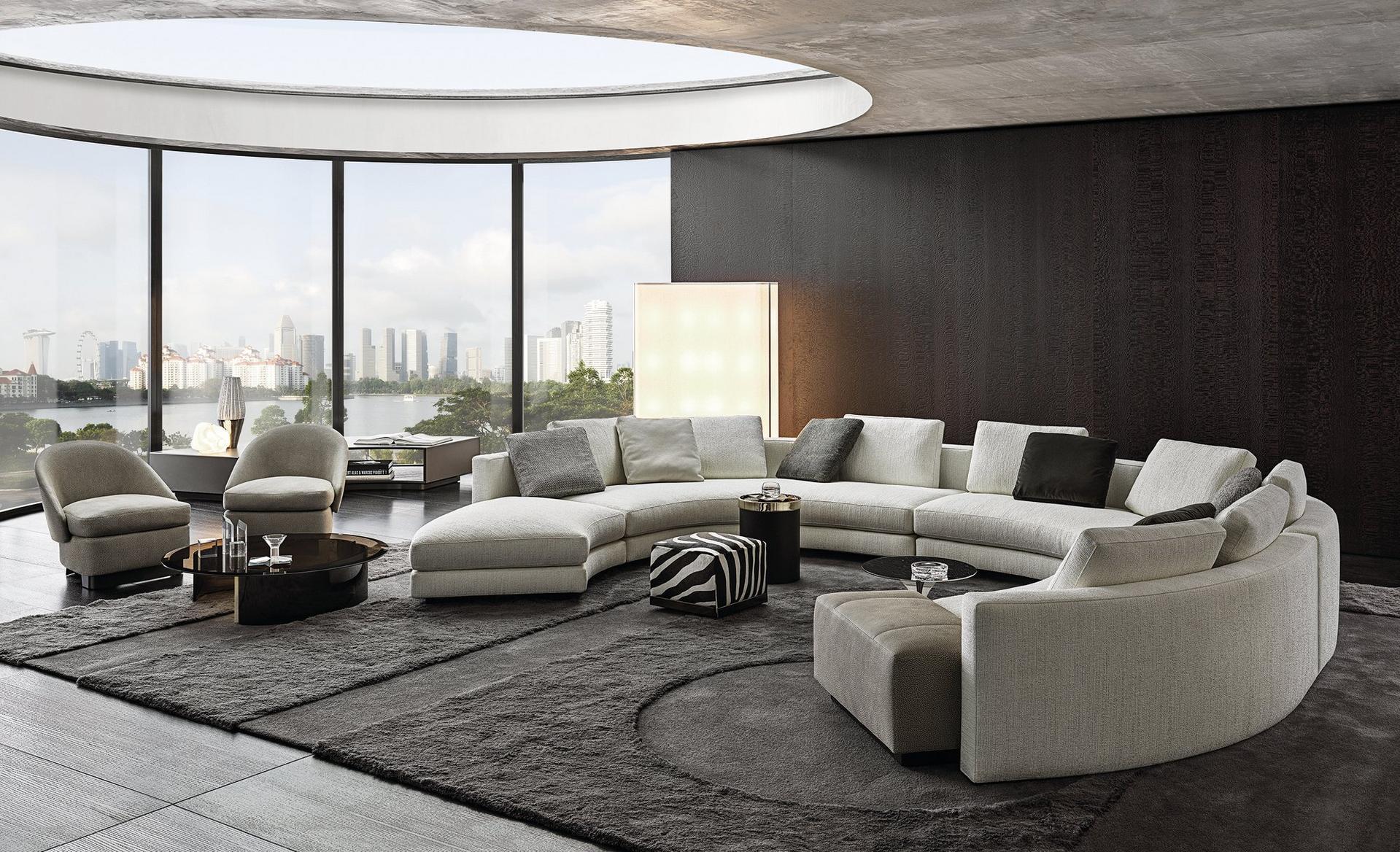 Sectional modular fabric sofa | Daniels by Minotti