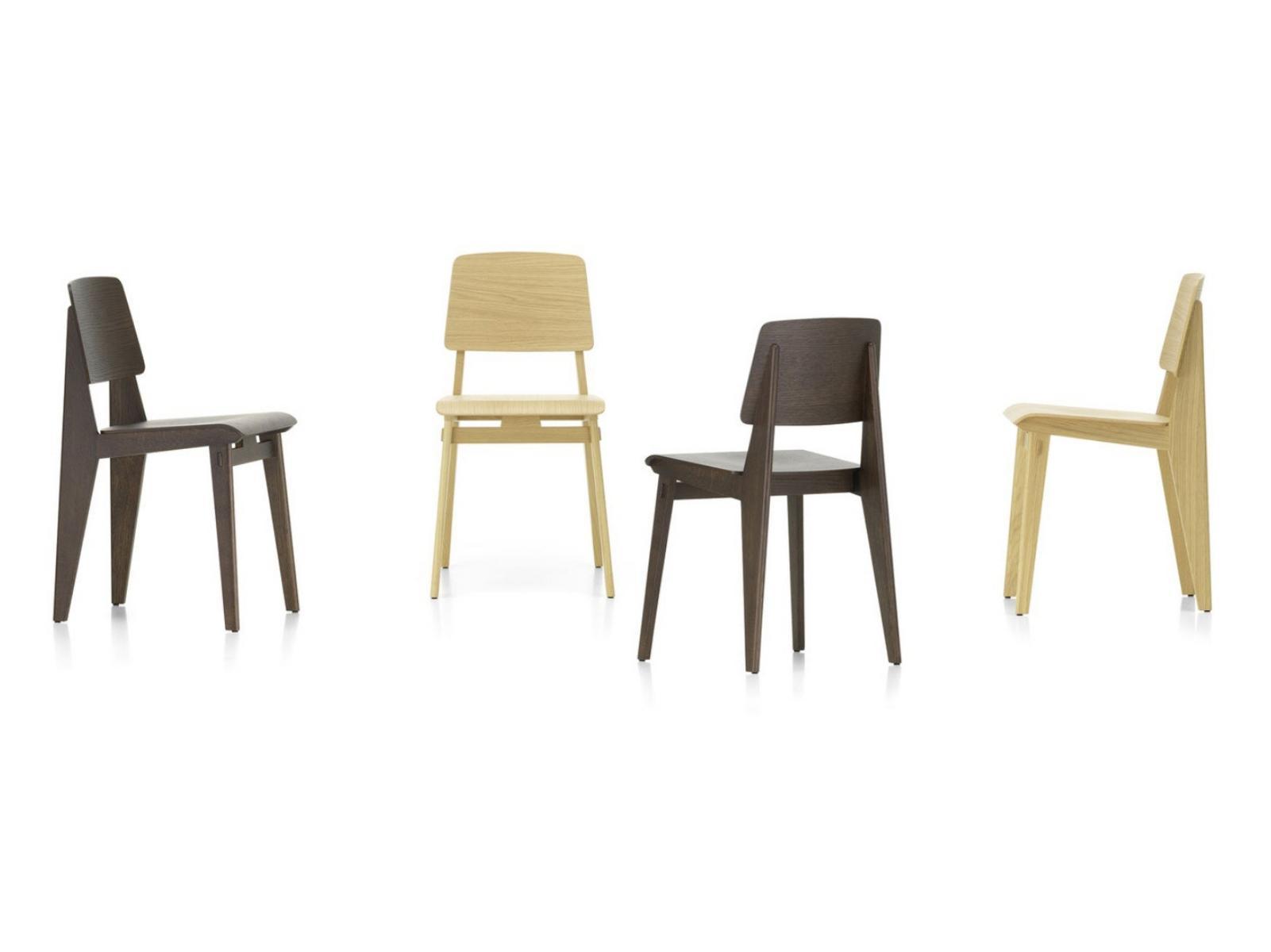 Open back oak chair | Chaise Tout Bois by Vitra