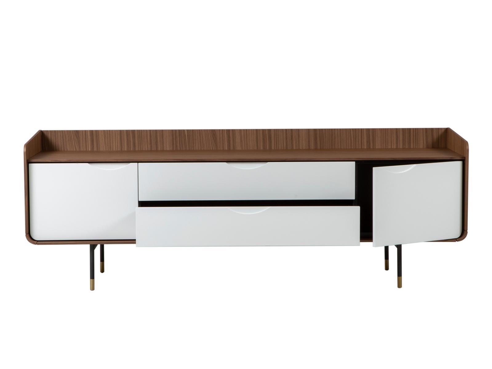 Walnut TV cabinet with doors | Opera by Tonin Casa