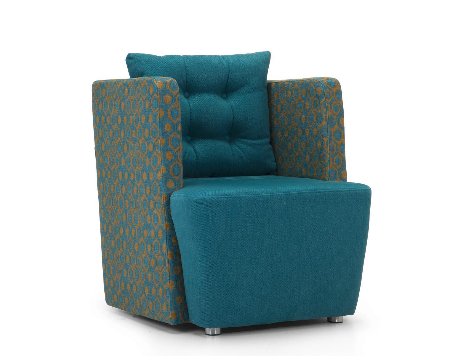 Upholstered fabric armchair with armrests | Artibella by Domingo salotti