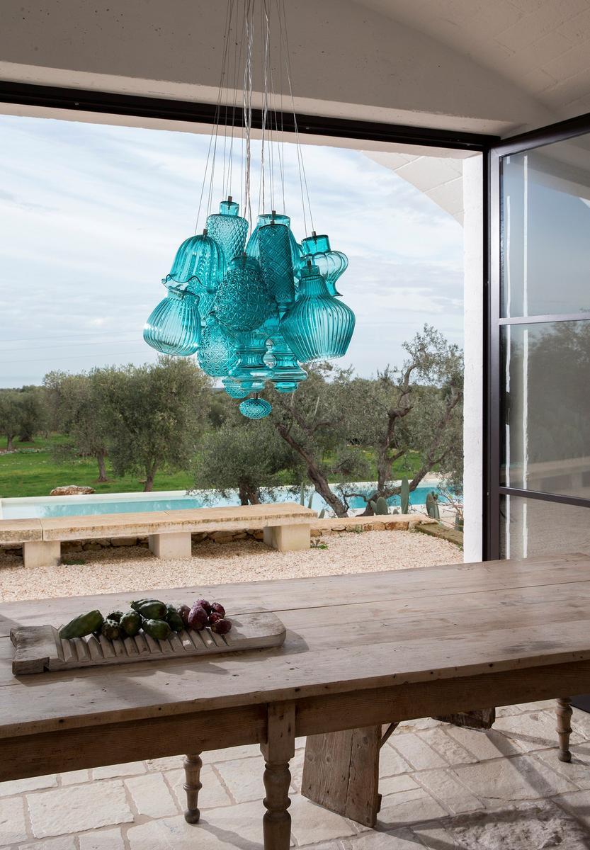 Direct light glass pendant lamp | Ceraunavolta by Karman