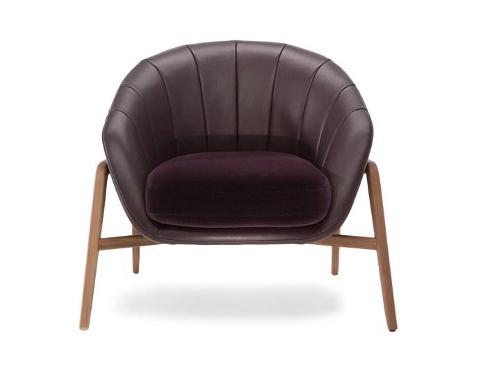 Leather armchair with armrests | Cassia by Natuzzi Italia