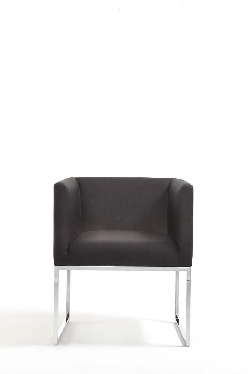 Sled base leather easy chair with armrests | Asia by Frigerio