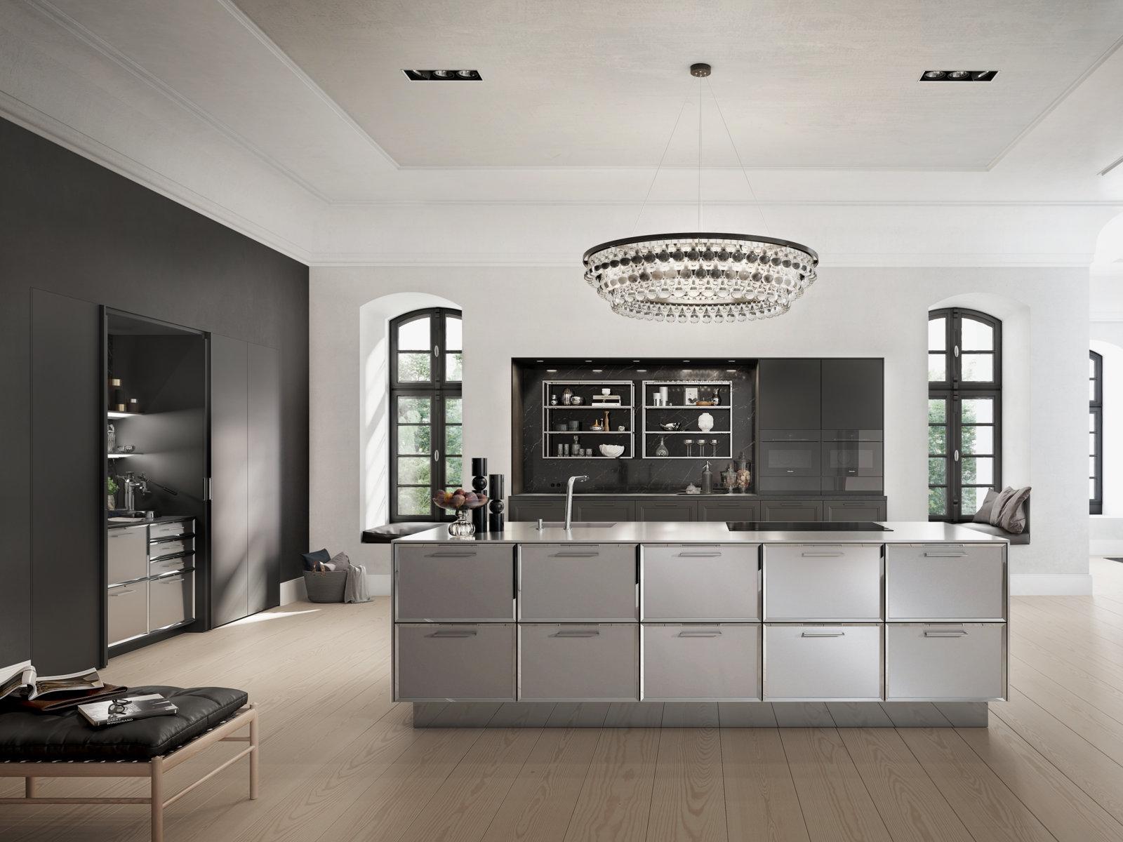 Steel and wood kitchen with island Siematic Classic - Se 2002 Ba