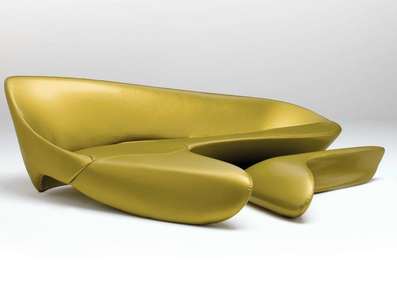 Curved sofa with footstool | Moon System by B&B Italia