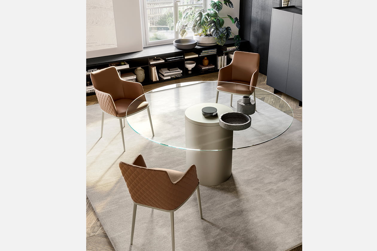 Rectangular ceramic table | Cilindro glass by Eforma