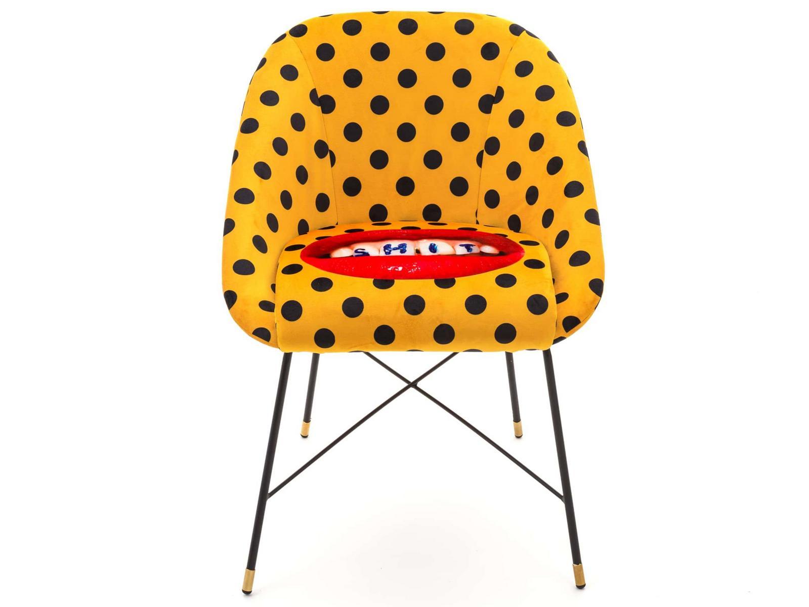 Upholstered fabric chair with armrests | Shit by Seletti