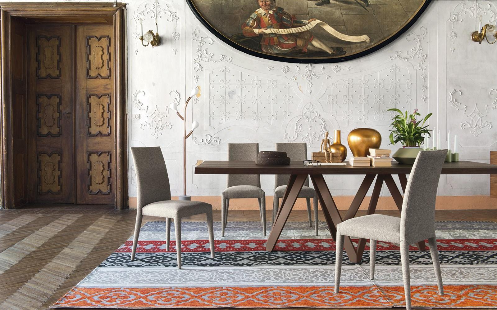 Rectangular wood veneer table | Cartesio by Calligaris