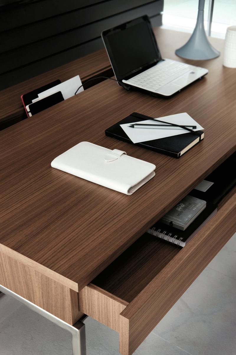 Walnut secretary desk with drawers | Kepler by Porada