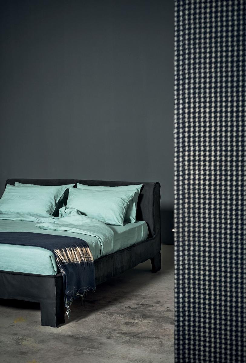 Leather bed with upholstered headboard | Summer by Baxter