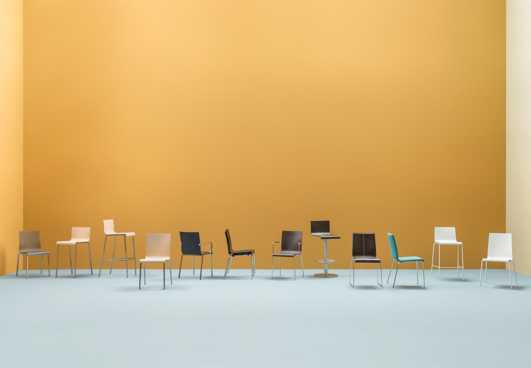 Swivel upholstered stool | Kuadra Xl 4429 by Pedrali