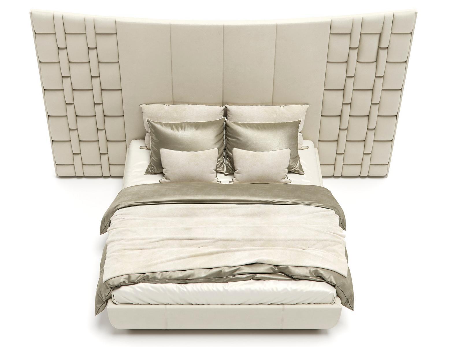 Leather king size bed with upholstered headboard | Jubilee Xl by Capital Collection