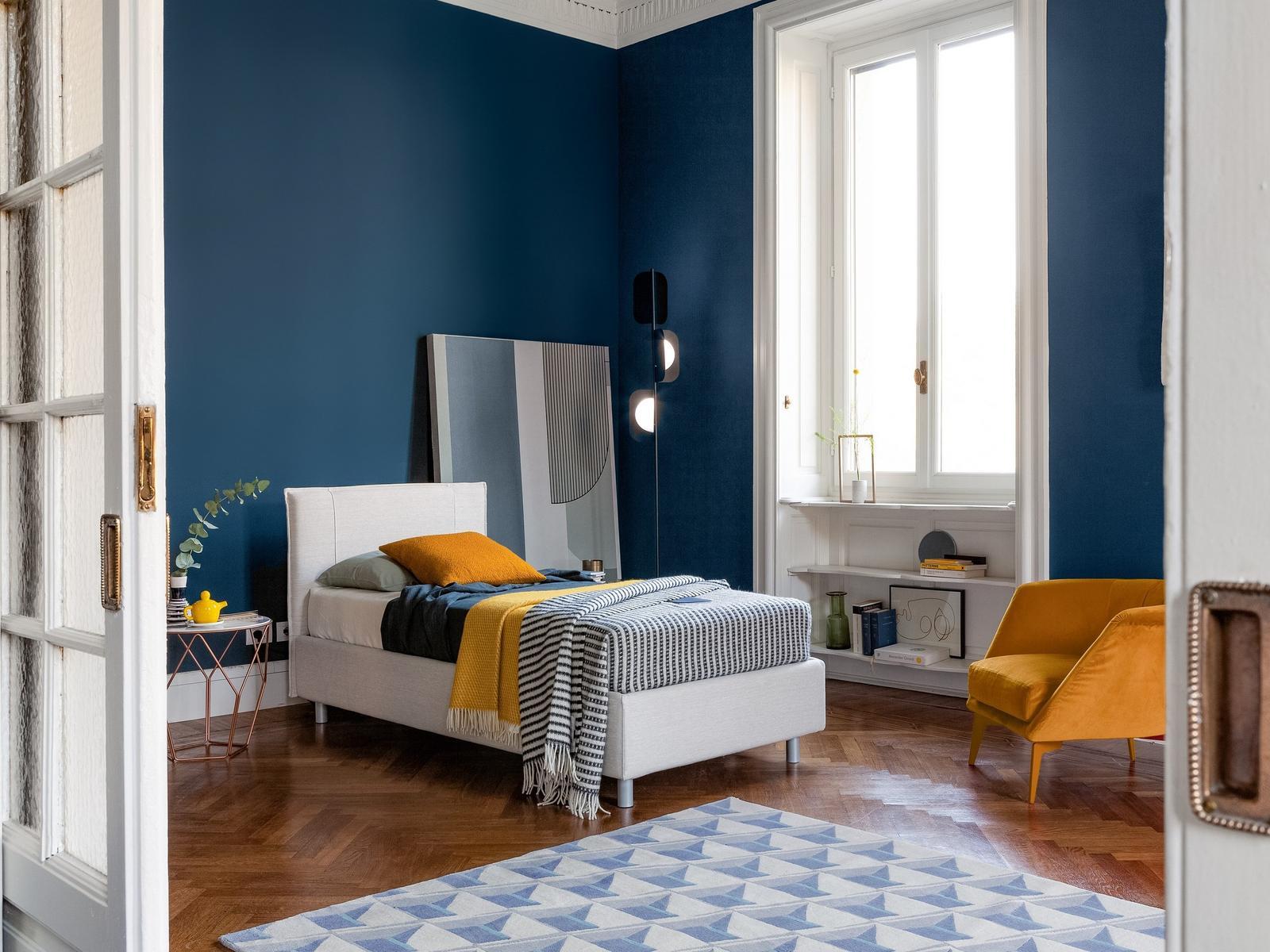 Single bed with upholstered headboard | Paco by Bonaldo