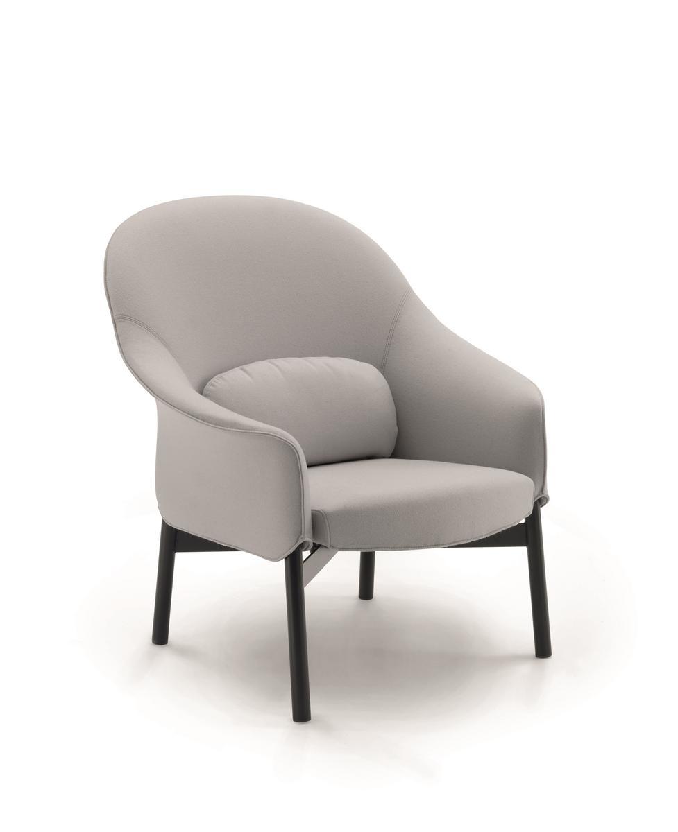 Fabric easy chair with armrests | Gloria High by Arflex