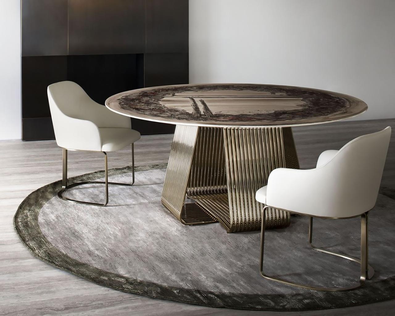 Ceramic table in a classic style | Alyson Round by Rugiano