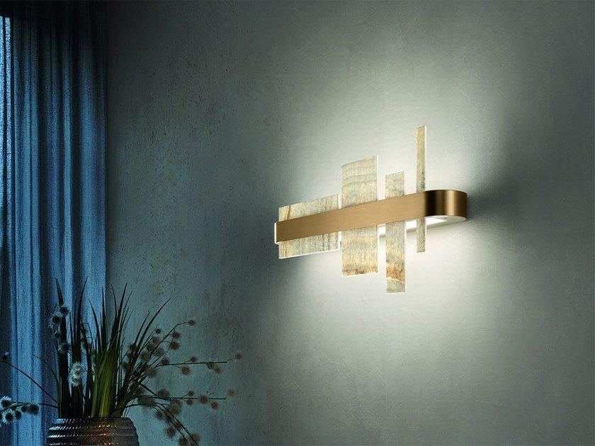 LED wall lamp in metal and onyx | Honicé A65 by Masiero