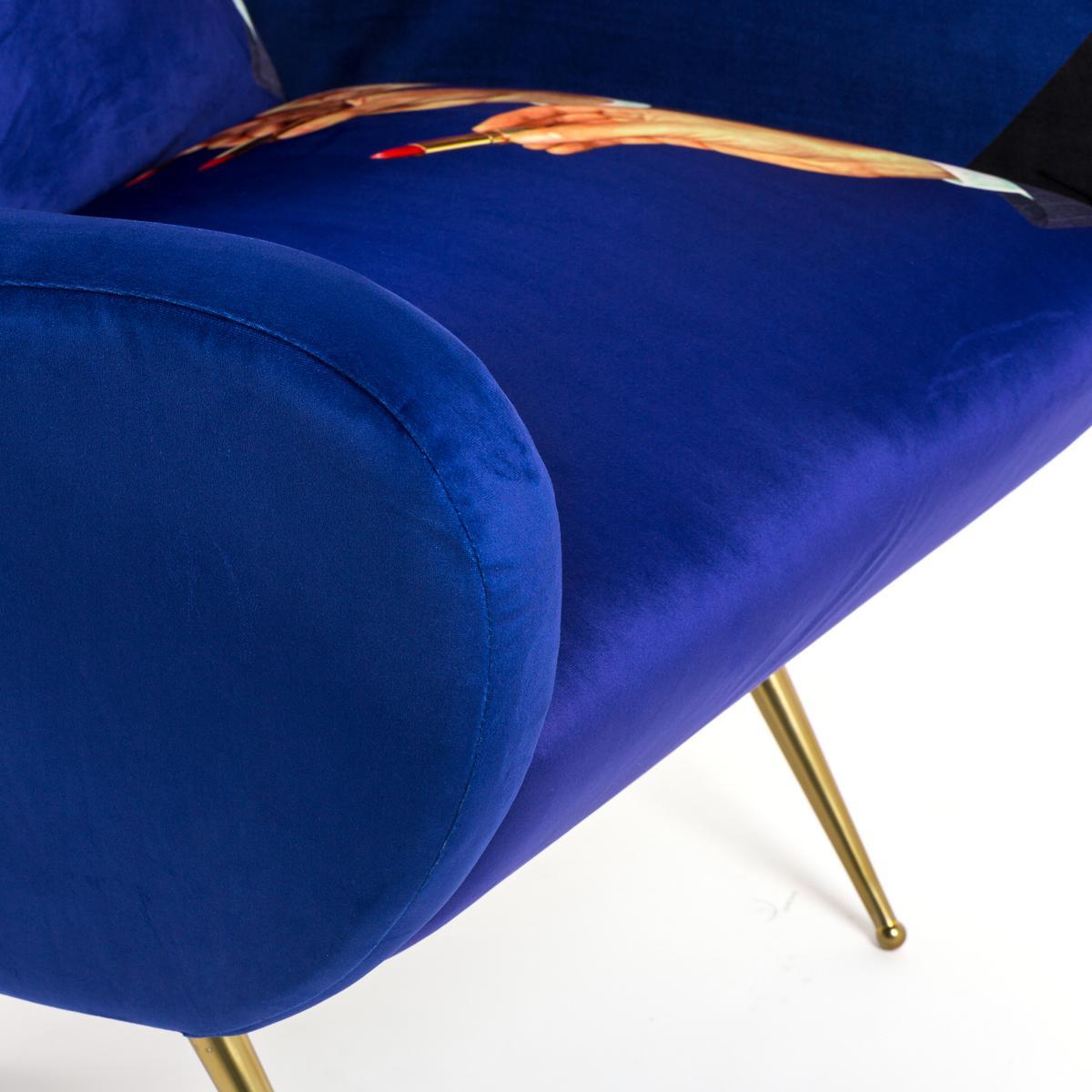 Fabric armchair with armrests | Lipsticks by Seletti
