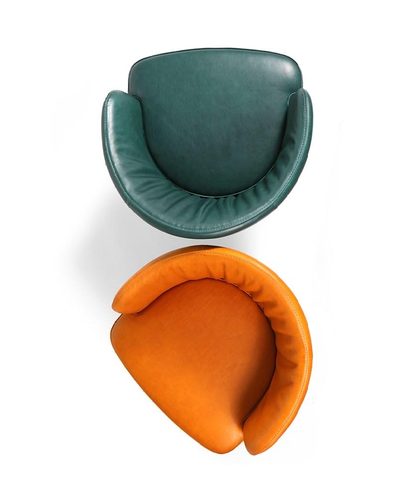 Upholstered leather chair | Joe by Borzalino
