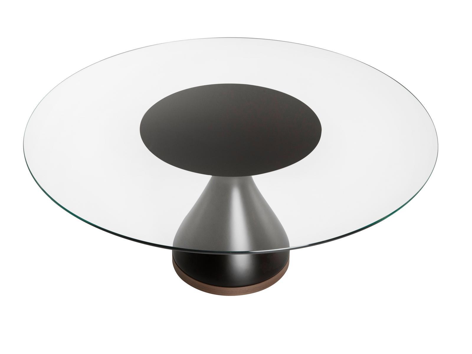 Round glass table and base in agglomerated marble | Dolly by Tonin Casa