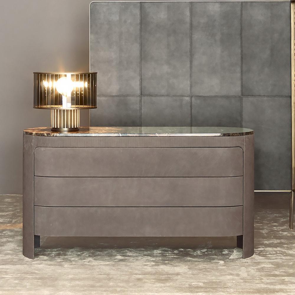 Nabuk chest of drawers in a luxury style with integrated handles | Vogue by Rugiano