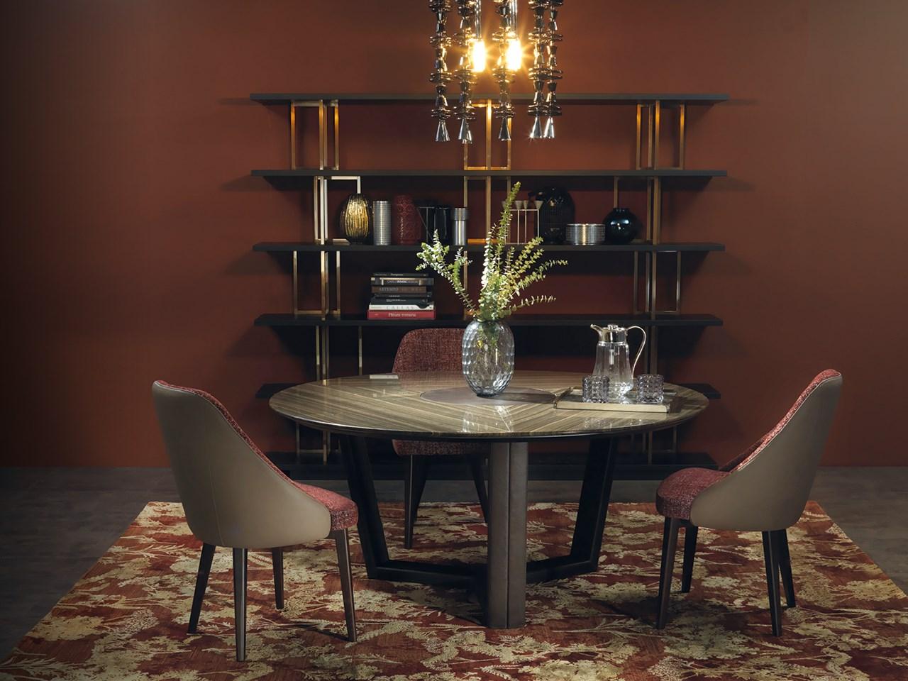 Round marble table with Lazy Susan | B140 by Borzalino