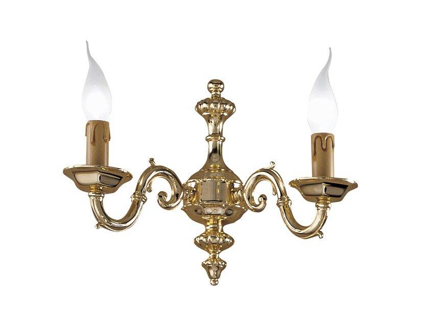 Polish brass wall light | Carolyn 1161/a2 by Possoni Illuminazione