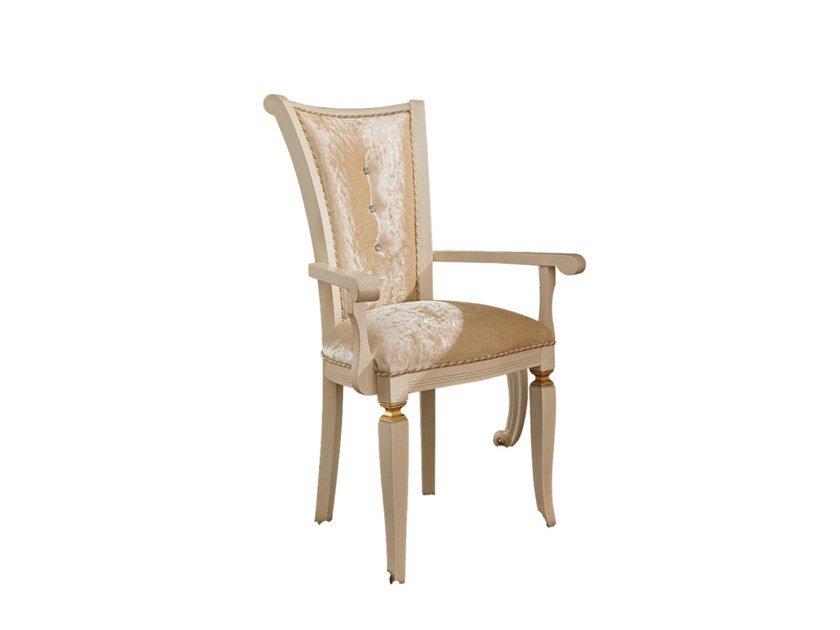 Upholstered high-back fabric chair with armrests | Prestige by Barnini Oseo