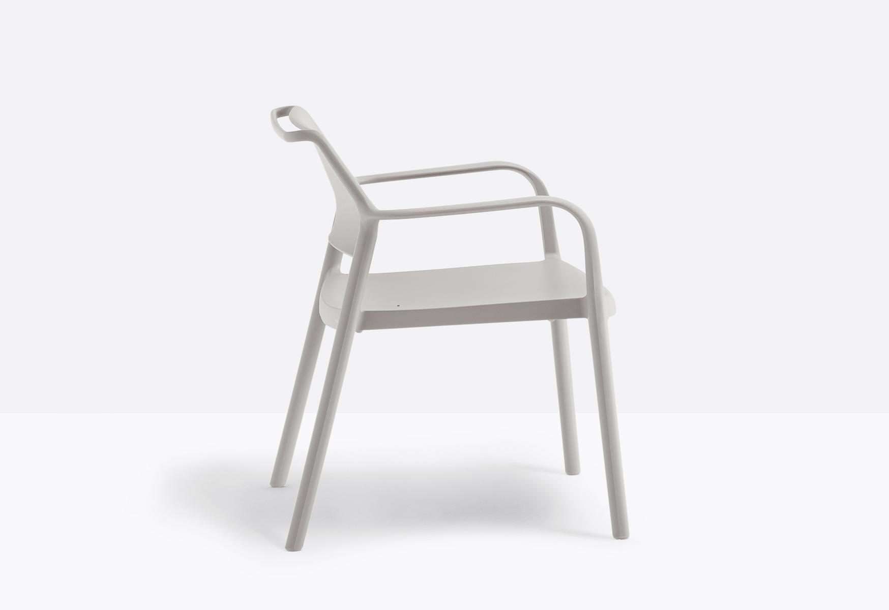 Stackable polypropylene easy chair with armrests | Ara 316 by Pedrali