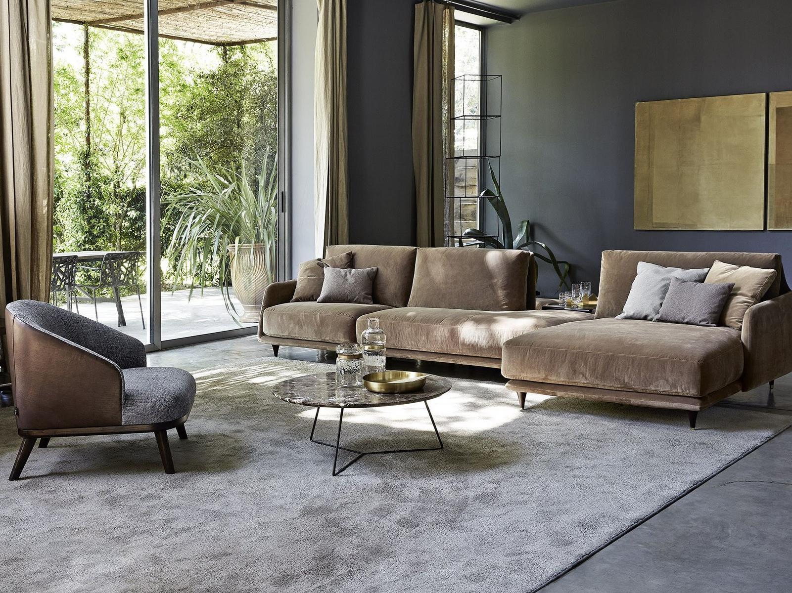 Sectional fabric sofa with chaise longue | Elliot by Ditre Italia