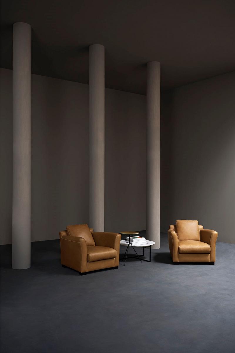 Leather armchair with armrests | Diner by Baxter