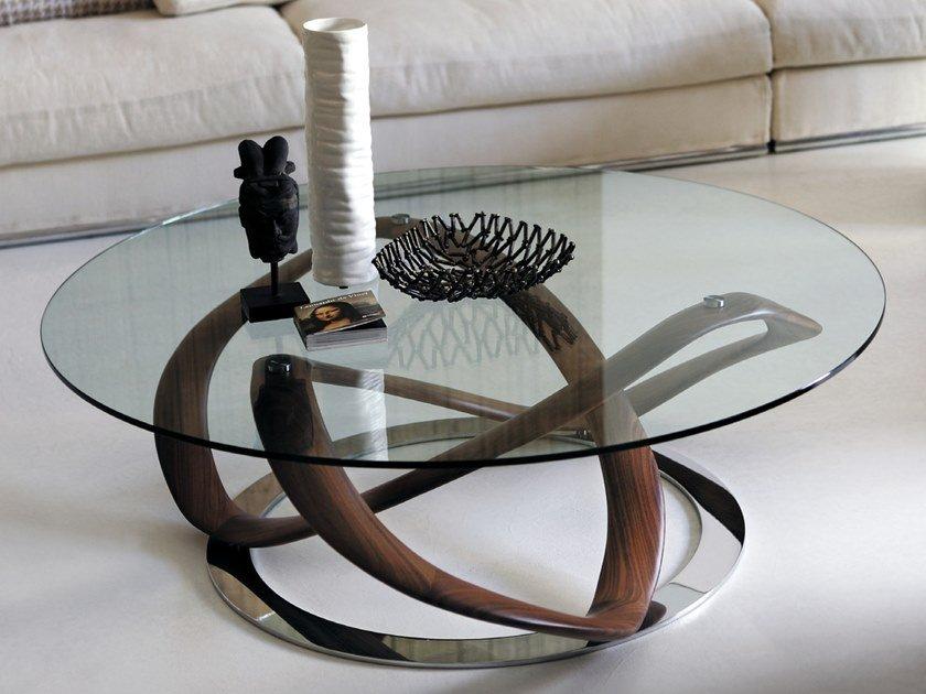 Round crystal coffee table for living room | Infinity by Porada