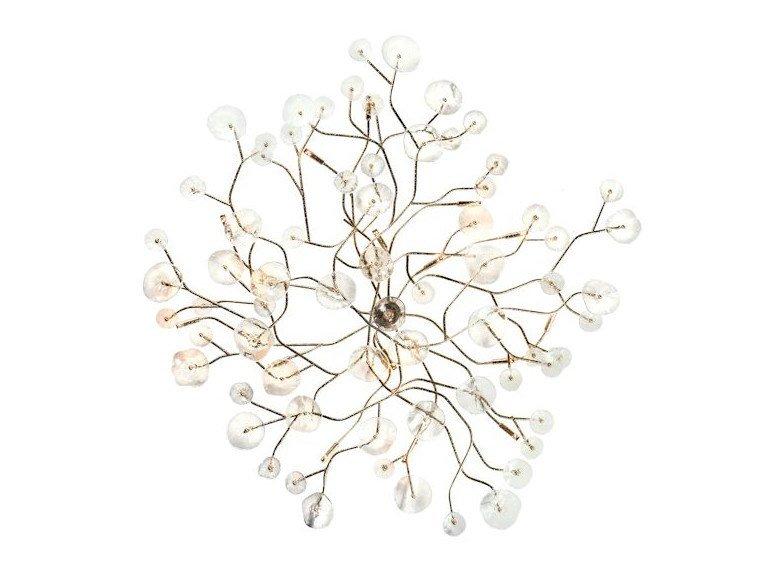 Natural brass ceiling light with glasses | In Bloom 1080/16pl by Possoni Illuminazione