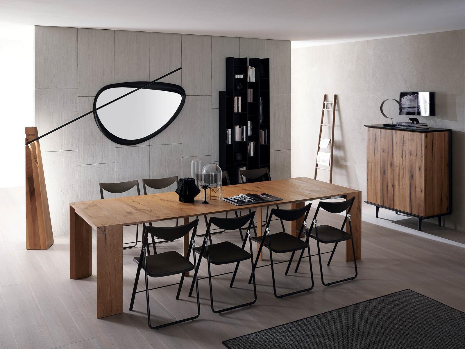 Extending rectangular walnut console table | Golia by Ozzio Italia