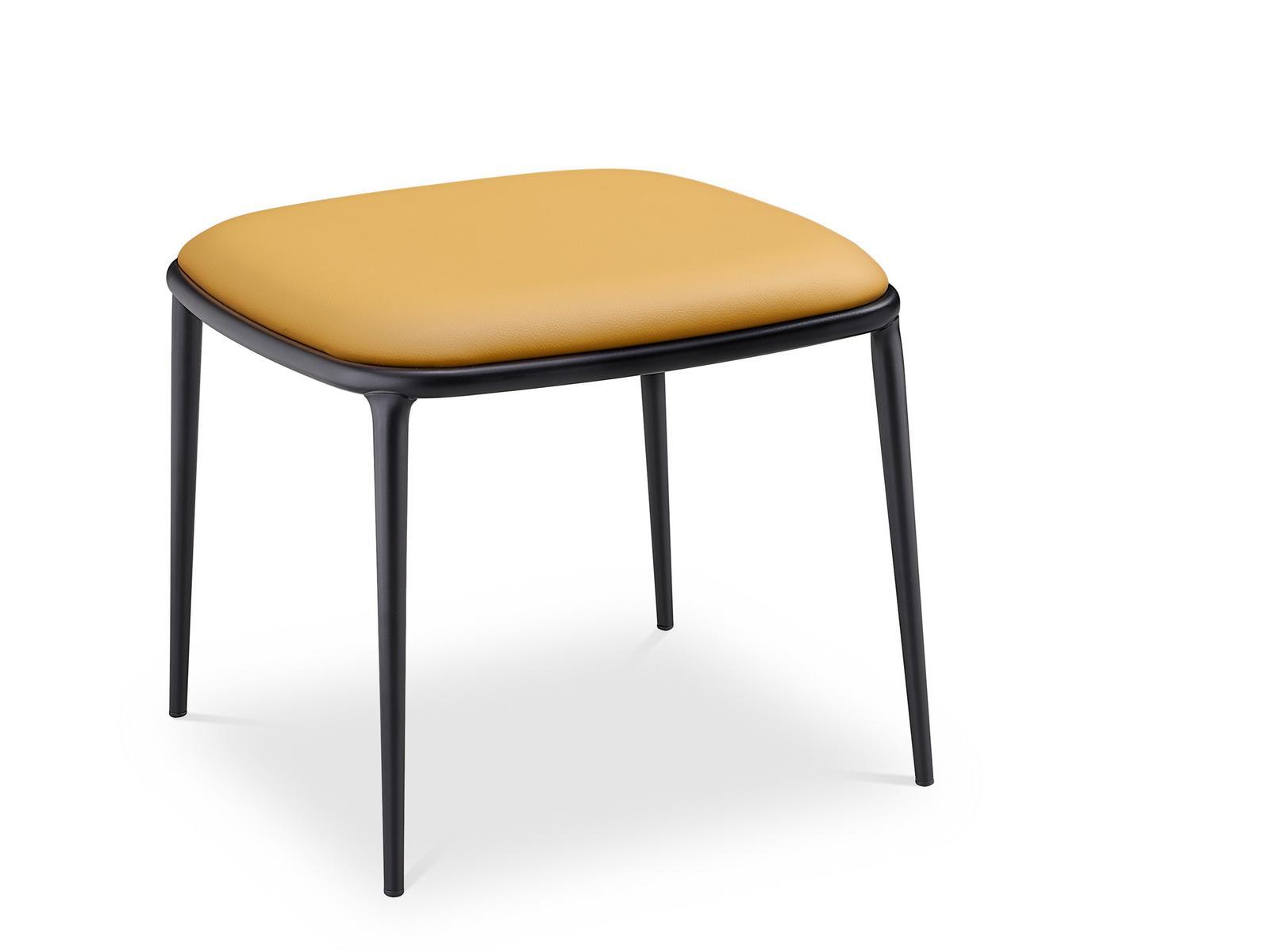 Low leather stool | Lea by Midj