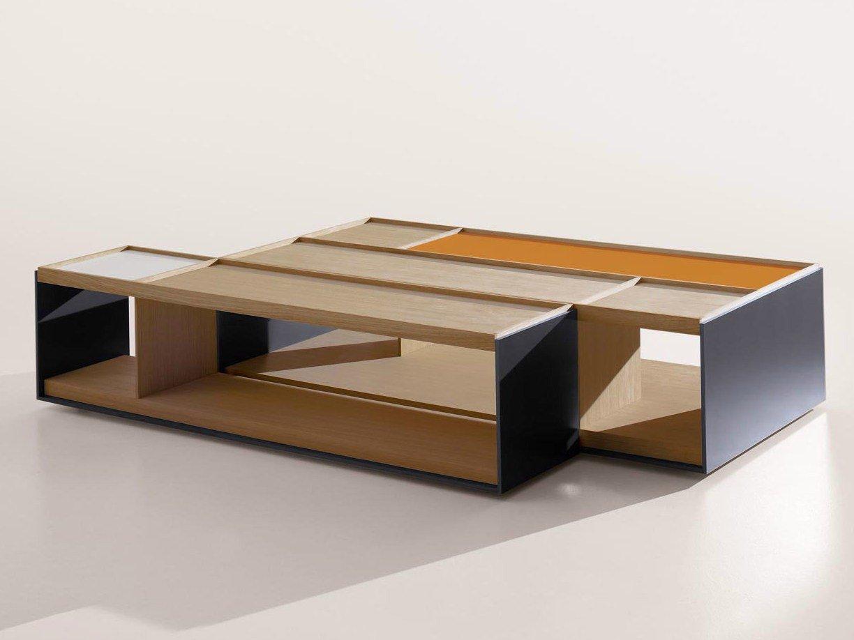 Low rectangular wooden coffee table | Surface by B&B Italia