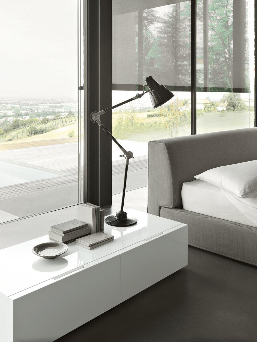 Upholstered fabric double bed | Softland by Lema