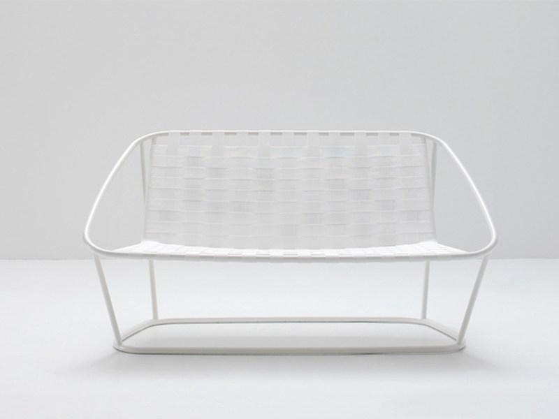Steel and elastic strapes garden bench | Small Sofa by Arflex