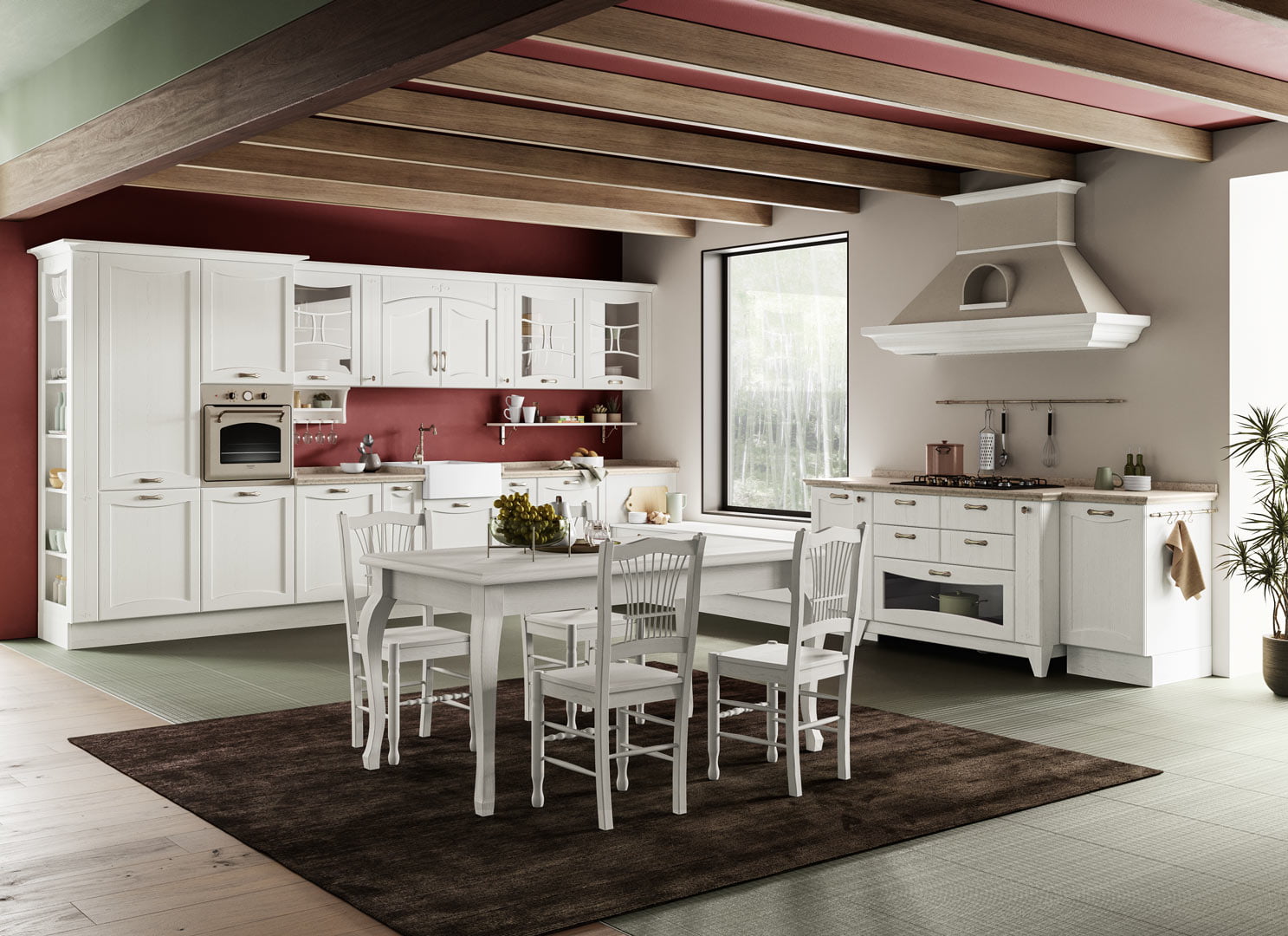 Wood kitchen with handles Creo kitchens Aurea