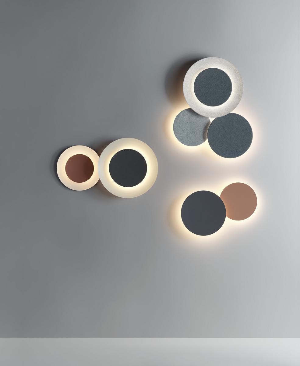 LED indirect light wall light | Puck Wall Art Triple by Vibia