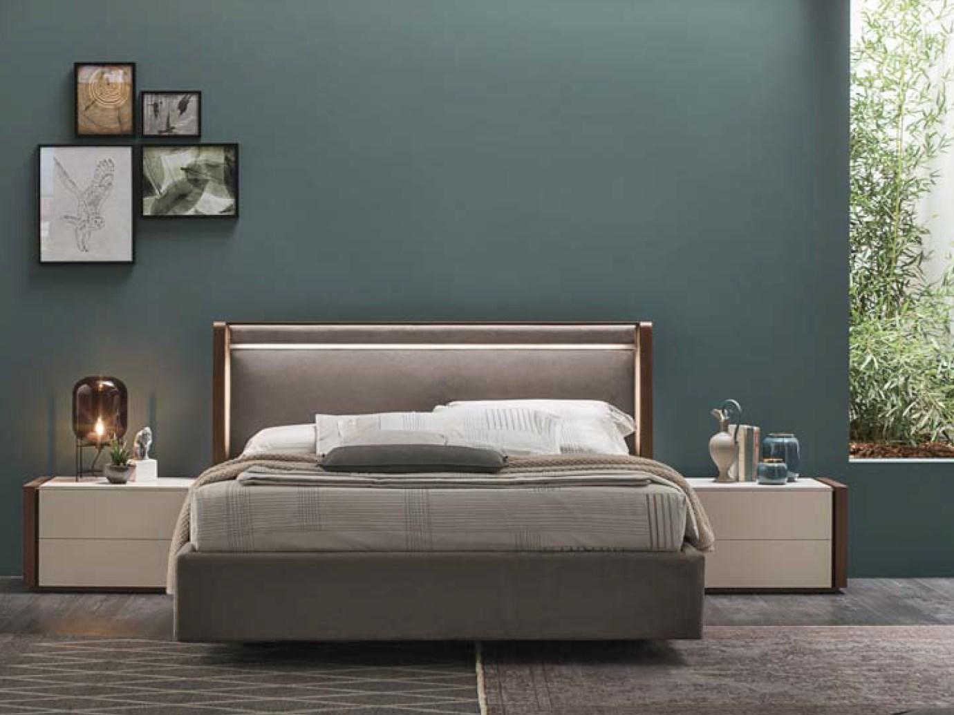 Double bed with integrated lighting | Bahia by Tomasella