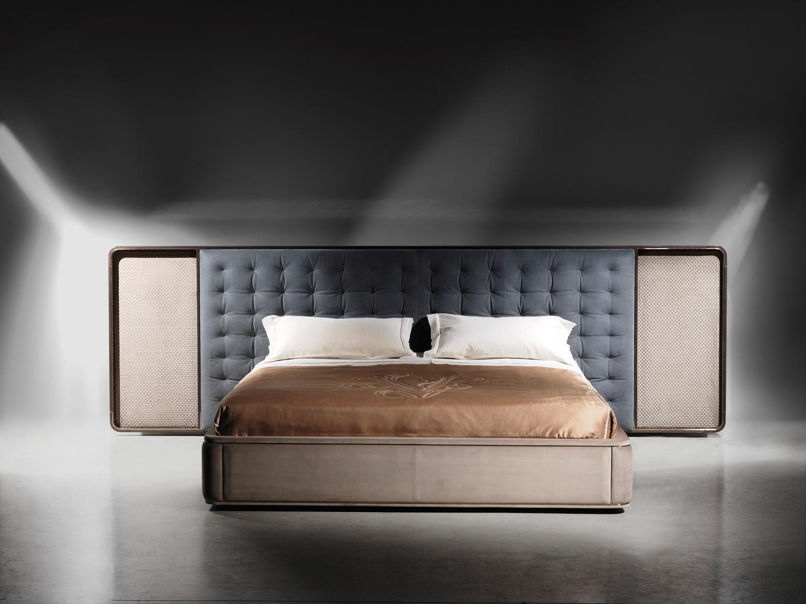 Upholstered fabric bed with tufted headboard | Ripley by Visionnair