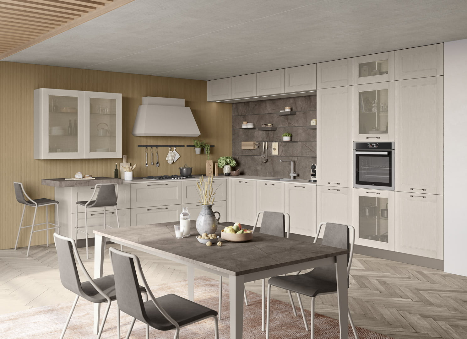 Wood kitchen with handles Creo kitchens Iris