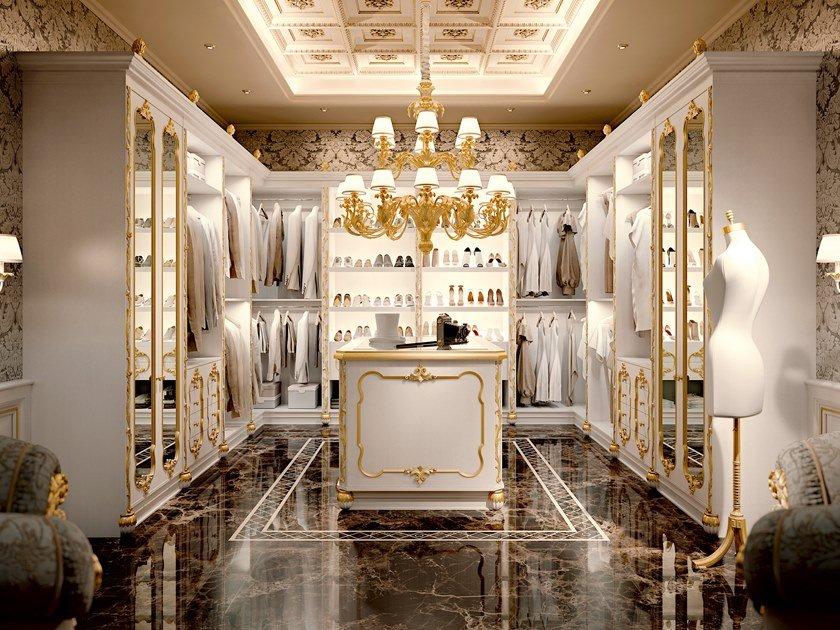 Corner wooden walk-in wardrobe | Opera by Andrea Fanfani