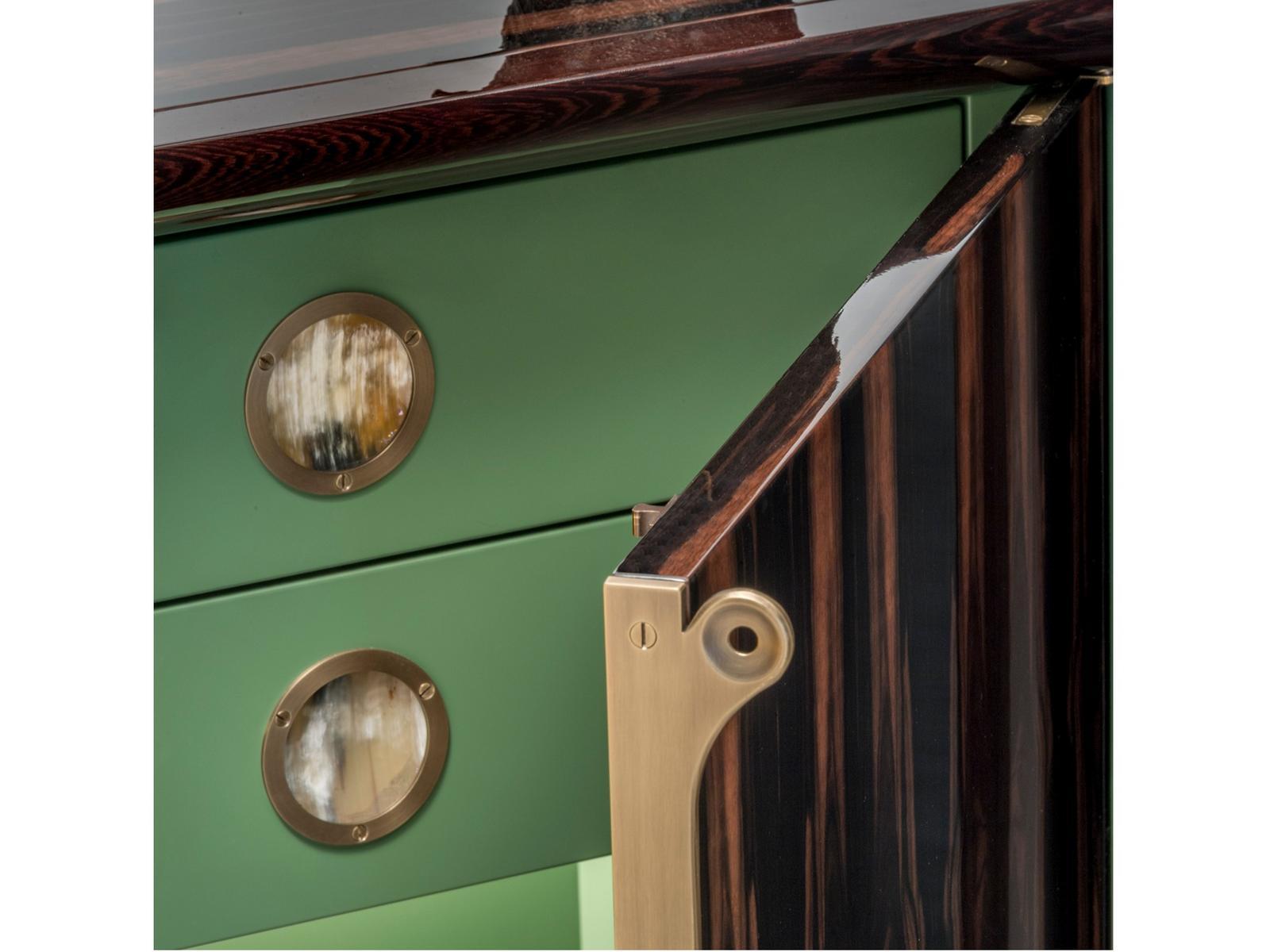Ebony sideboard with doors, drawers and integrated lighting | Helios 7015ebl by Arcahorn
