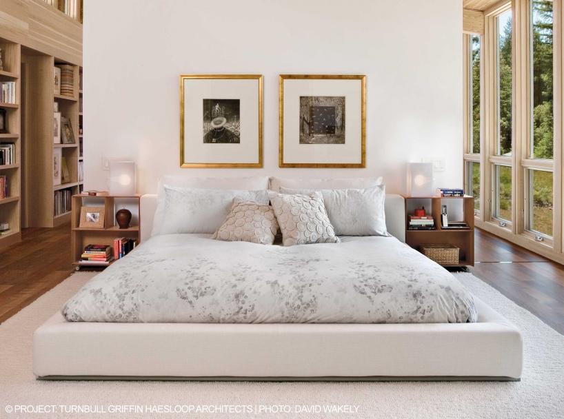 Fabric double bed with removable cover | Groundpiece by Flexform