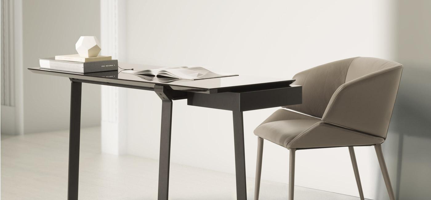 Marble secretary desk with drawers | Omega by Natuzzi Italia