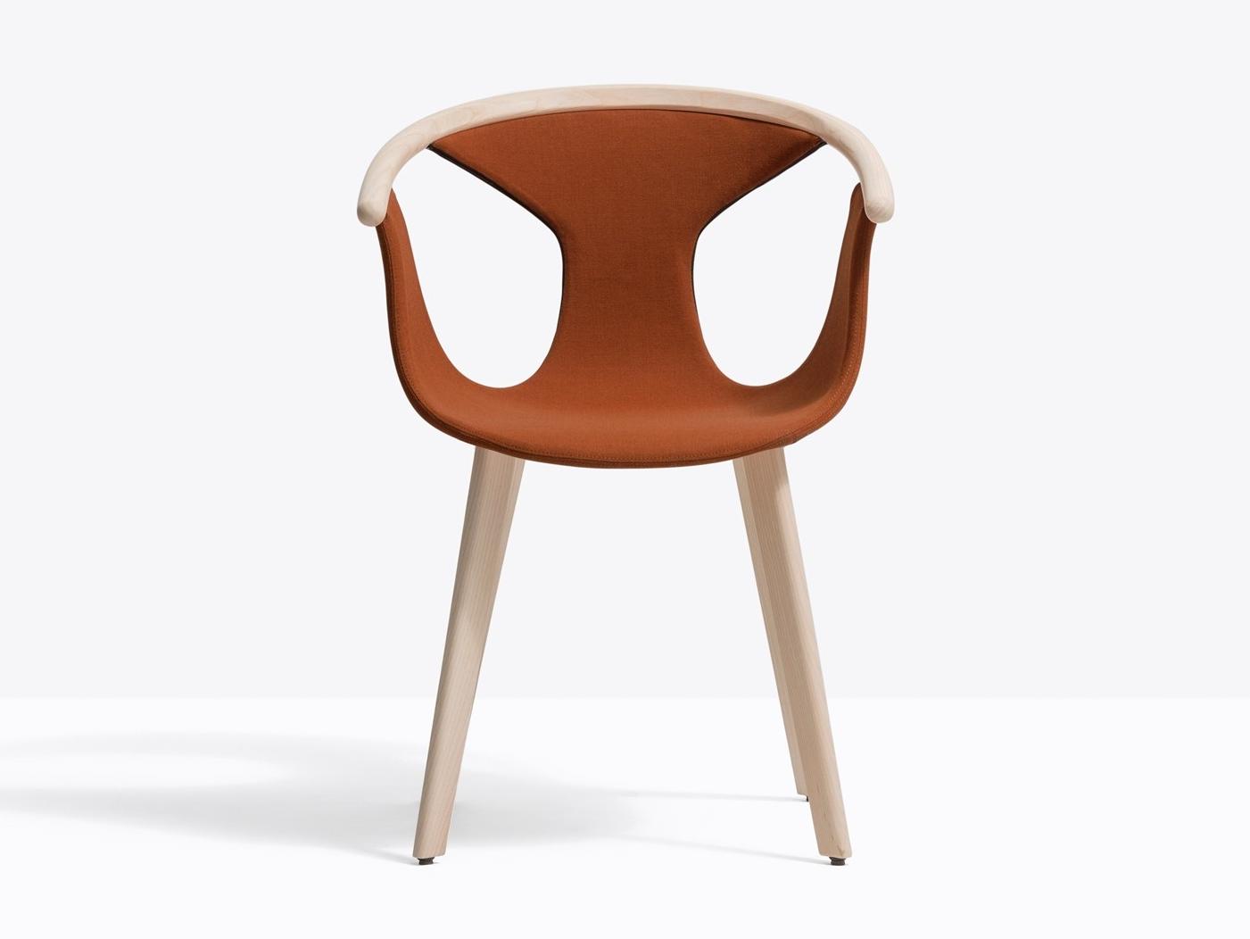 Tanned leather chair with armrests | Fox Soft 3727 by Pedrali
