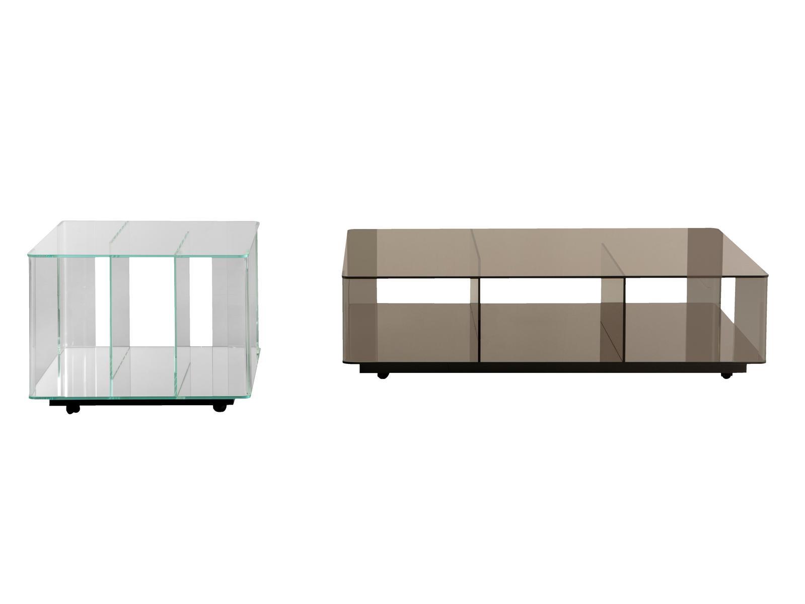 Low square glass coffee table | Dedalo by Tonin Casa