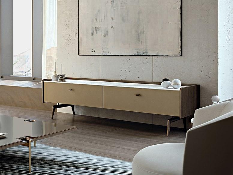 Low wooden TV cabinet | Blues by Turri