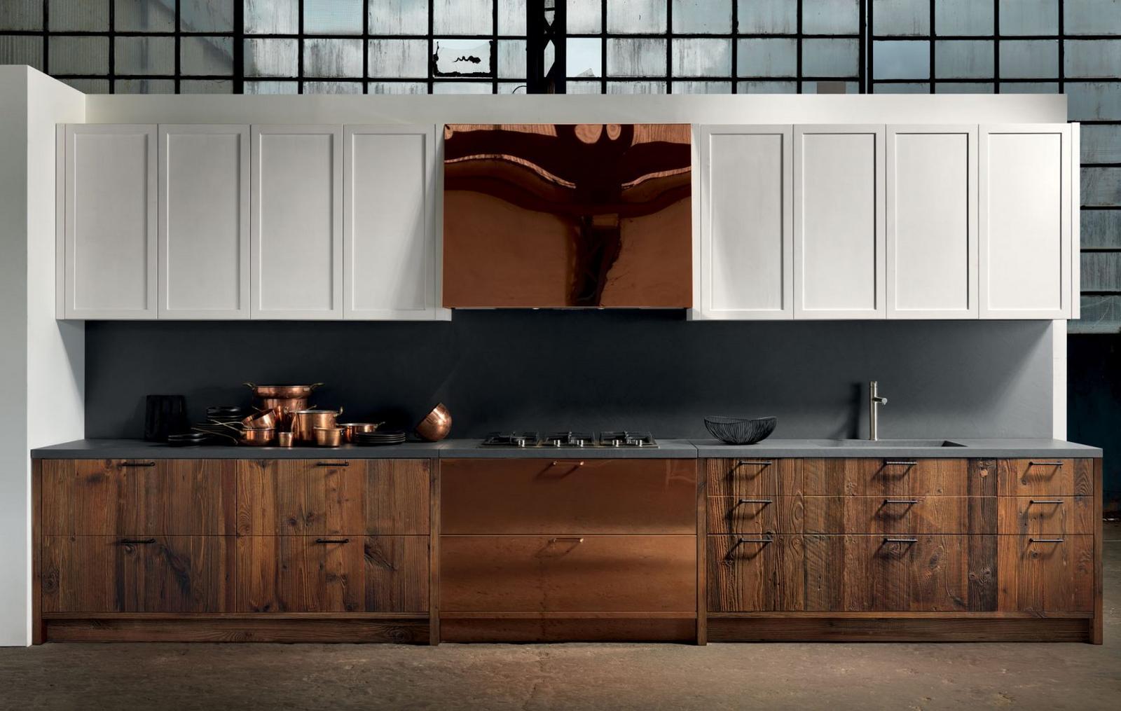 Metal kitchen with integrated handles Aster Cucine Factory